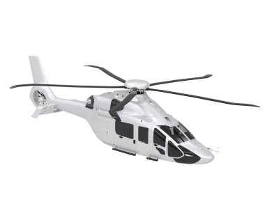 Realistic helicopter isolated on white background. 3d rendering - illustration