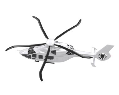 Realistic helicopter isolated on white background. 3d rendering - illustration