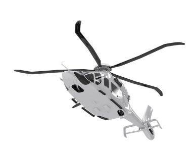 Realistic helicopter isolated on white background. 3d rendering - illustration