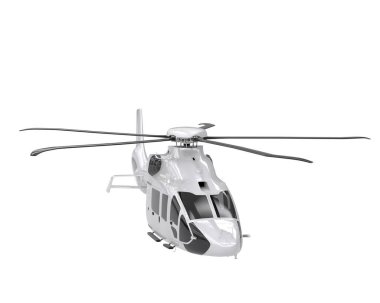 Realistic helicopter isolated on white background. 3d rendering - illustration