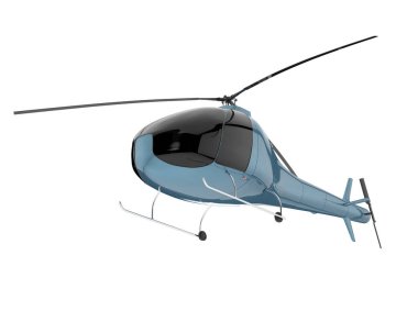 Realistic helicopter isolated on white background. 3d rendering - illustration