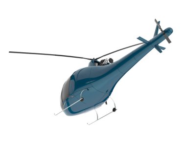 Realistic helicopter isolated on white background. 3d rendering - illustration