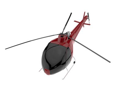 Realistic helicopter isolated on white background. 3d rendering - illustration