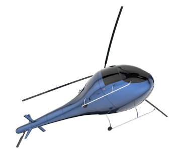 Realistic helicopter isolated on white background. 3d rendering - illustration