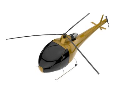 Realistic helicopter isolated on white background. 3d rendering - illustration