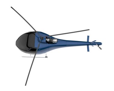 Realistic helicopter isolated on white background. 3d rendering - illustration