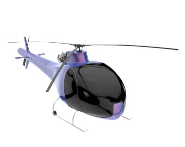 Realistic helicopter isolated on white background. 3d rendering - illustration