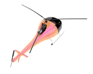 Realistic helicopter isolated on white background. 3d rendering - illustration