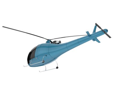 Realistic helicopter isolated on white background. 3d rendering - illustration