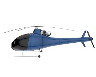 Realistic helicopter isolated on white background. 3d rendering - illustration