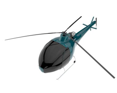 Realistic helicopter isolated on white background. 3d rendering - illustration