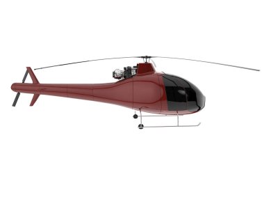 Realistic helicopter isolated on white background. 3d rendering - illustration