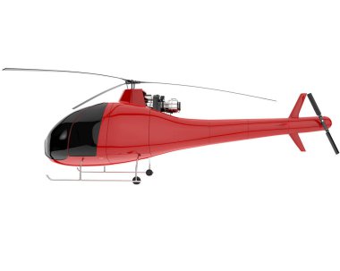 Realistic helicopter isolated on white background. 3d rendering - illustration
