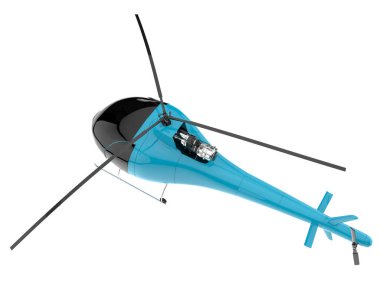 Realistic helicopter isolated on white background. 3d rendering - illustration