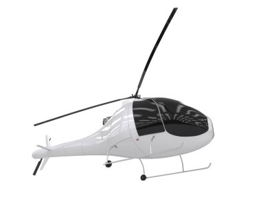 Realistic helicopter isolated on white background. 3d rendering - illustration