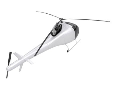 Realistic helicopter isolated on white background. 3d rendering - illustration
