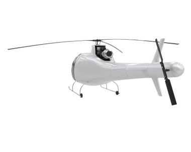 Realistic helicopter isolated on white background. 3d rendering - illustration