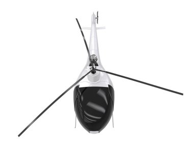 Realistic helicopter isolated on white background. 3d rendering - illustration