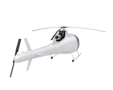 Realistic helicopter isolated on white background. 3d rendering - illustration