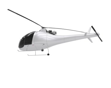 Realistic helicopter isolated on white background. 3d rendering - illustration