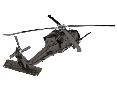 Realistic helicopter isolated on white background. 3d rendering - illustration