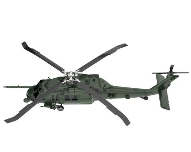 Realistic helicopter isolated on white background. 3d rendering - illustration