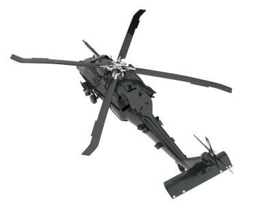 Realistic helicopter isolated on white background. 3d rendering - illustration