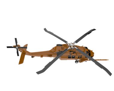 Realistic helicopter isolated on white background. 3d rendering - illustration