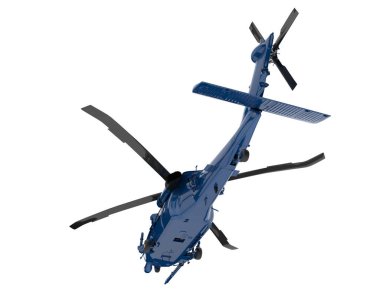 Realistic helicopter isolated on white background. 3d rendering - illustration