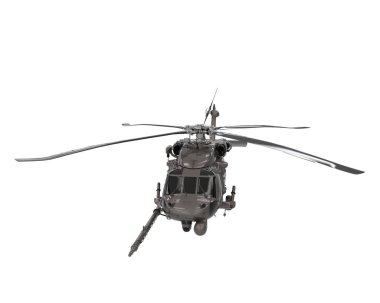 Realistic helicopter isolated on white background. 3d rendering - illustration