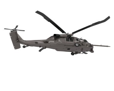 Realistic helicopter isolated on white background. 3d rendering - illustration
