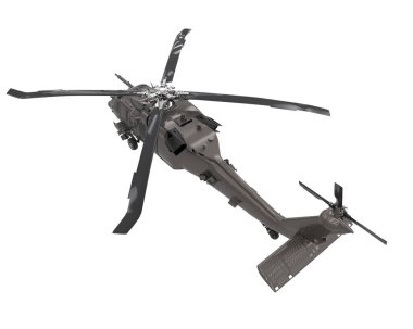 Realistic helicopter isolated on white background. 3d rendering - illustration