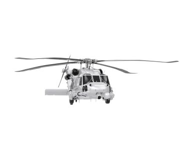 Realistic helicopter isolated on white background. 3d rendering - illustration