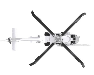 Realistic helicopter isolated on white background. 3d rendering - illustration