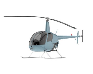 Realistic helicopter isolated on white background. 3d rendering - illustration