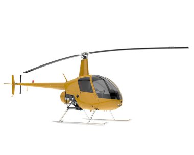 Realistic helicopter isolated on white background. 3d rendering - illustration
