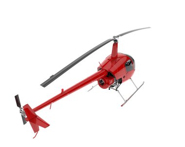 Realistic helicopter isolated on white background. 3d rendering - illustration