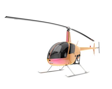 Realistic helicopter isolated on white background. 3d rendering - illustration