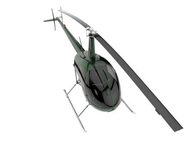 Realistic helicopter isolated on white background. 3d rendering - illustration