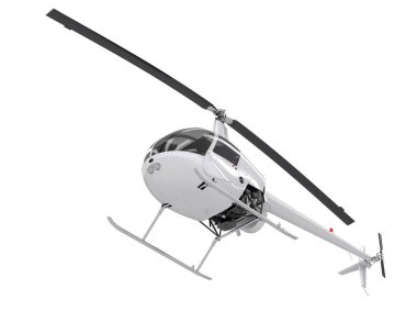 Realistic helicopter isolated on white background. 3d rendering - illustration