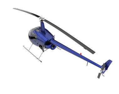 Realistic helicopter isolated on white background. 3d rendering - illustration