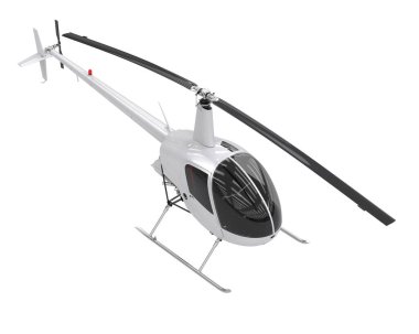 Realistic helicopter isolated on white background. 3d rendering - illustration