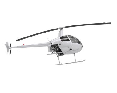 Realistic helicopter isolated on white background. 3d rendering - illustration