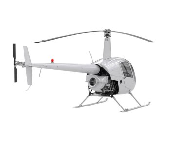 Realistic helicopter isolated on white background. 3d rendering - illustration