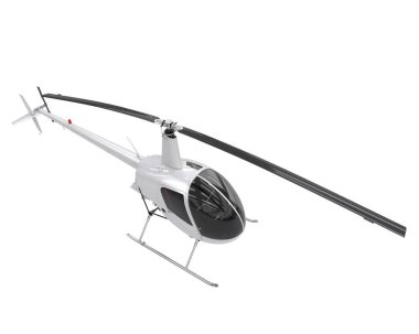 Realistic helicopter isolated on white background. 3d rendering - illustration