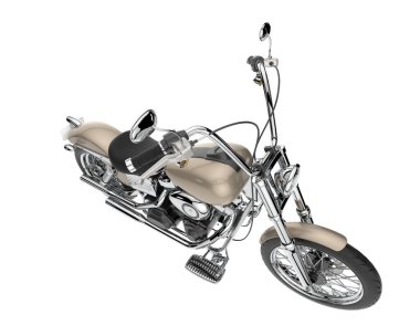 Motorcycle isolated on white background. 3d rendering - illustration