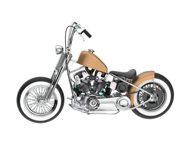 Motorcycle isolated on white background. 3d rendering - illustration