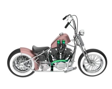 Motorcycle isolated on white background. 3d rendering - illustration