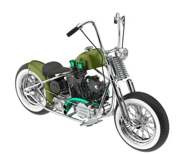 Motorcycle isolated on white background. 3d rendering - illustration