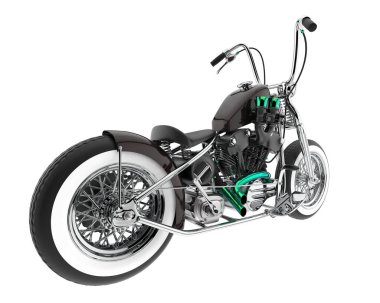 Motorcycle isolated on white background. 3d rendering - illustration